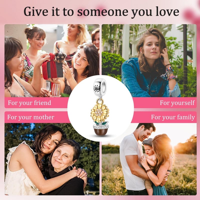 MULA 925 Sterling Silver Charms for Bracelets and Necklaces Family Letters Dangle Pendants Airplane Travel Beads Family Tree Jewelry Charms for Women - Image 5